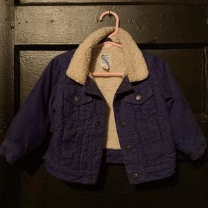 Corduroys denim jacket with wool brand new never use baby girl size 18-24 month